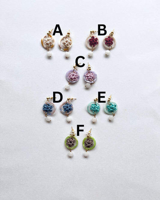 Plum Blossom Knot Drop Earrings