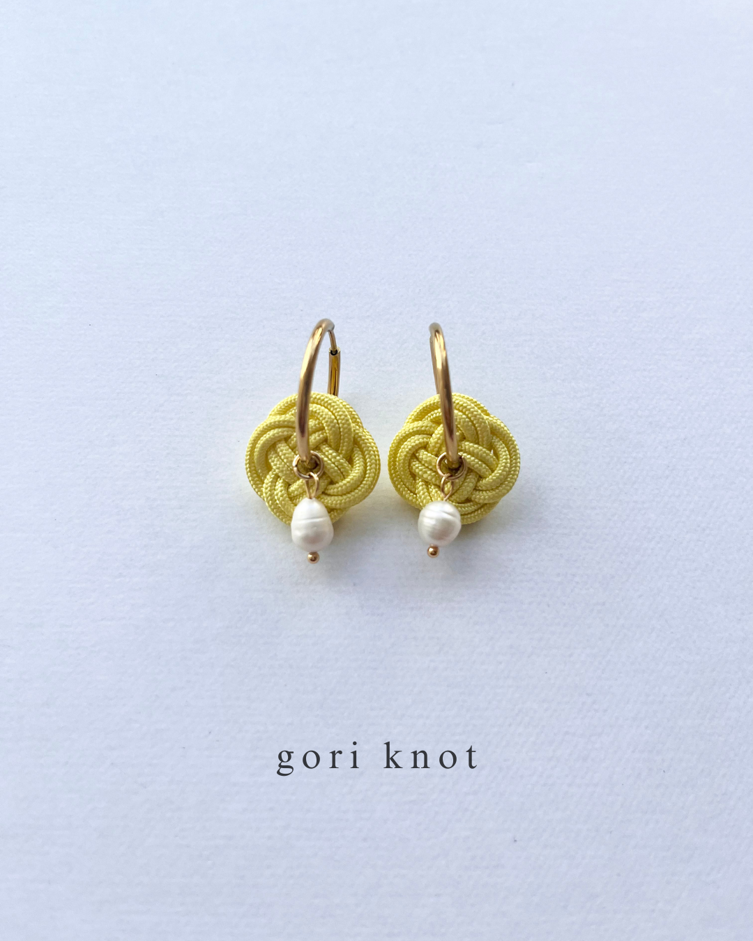 Flower Knot Hoop Earrings - with Natural Pearl
